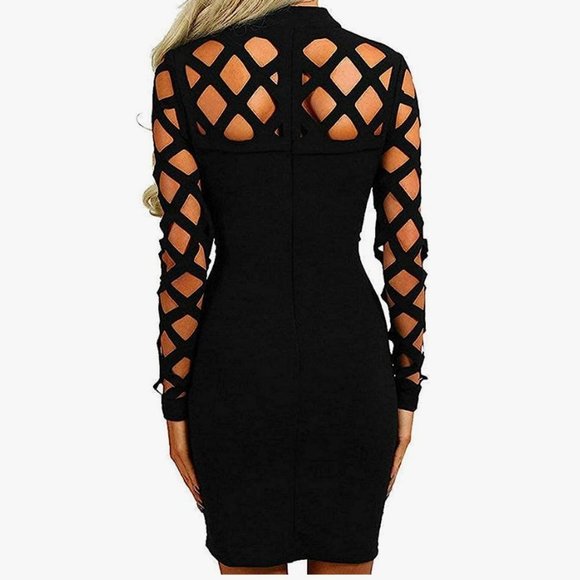 Navy Cutout Bodycon Dress Sz SM - Picture 2 of 5